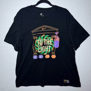 Nike Mens Size XXL Black "To The Light" Festival Neon Graphic T-Shirt Tee Casual